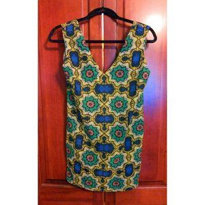 Topshop Tapestry Print Double V Neck Sundress